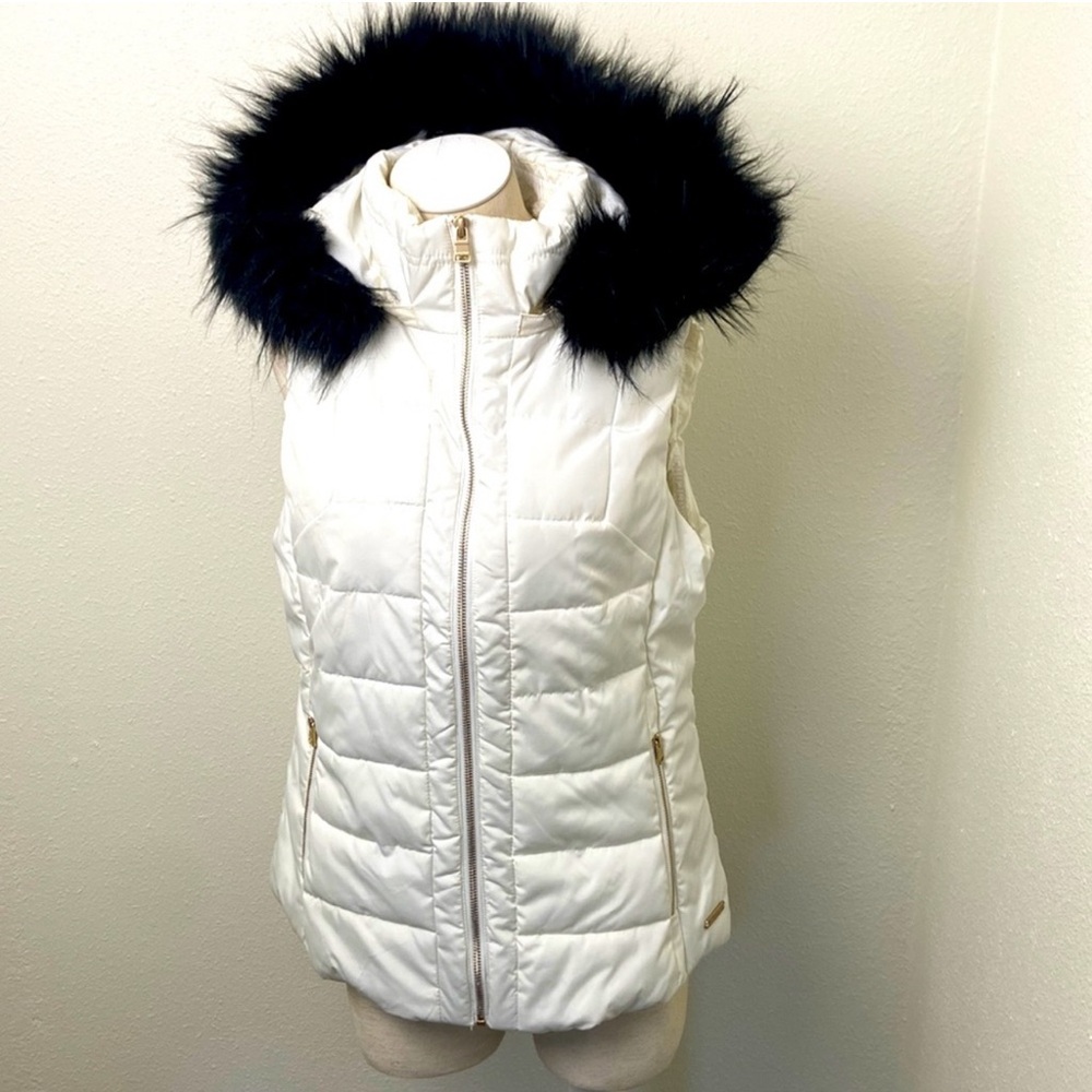 Calvin Klein Faux Fur Hooded Performance Vest